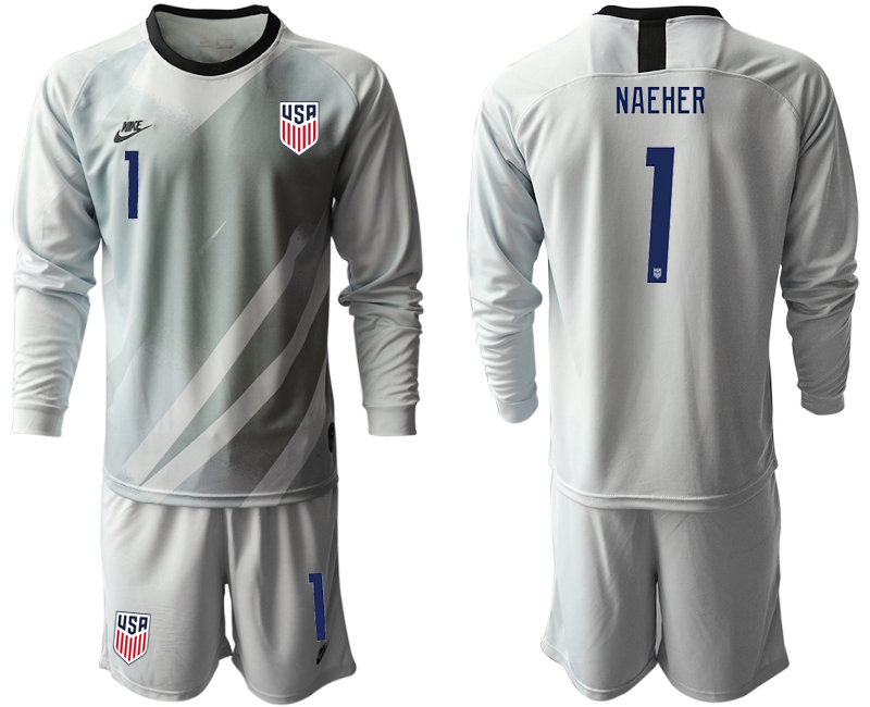 Men 2020-2021 Season National team United States goalkeeper Long sleeve grey #1 Soccer Jersey->mexico jersey->Soccer Country Jersey